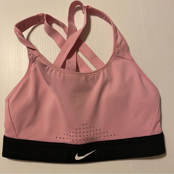 Nike High impact Support Padded Adjustable Sports Bra Strappy back pink XS - Picture 2 of 10